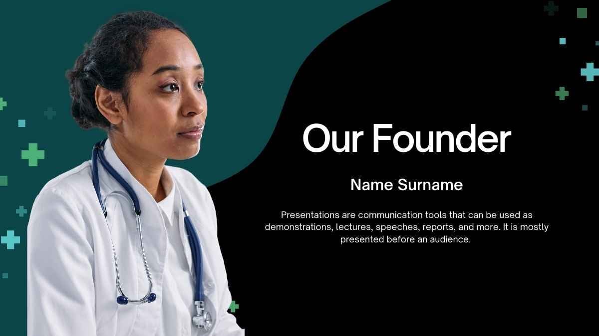 Blue Green Non Profit Hospital Professional Slides - slide 9