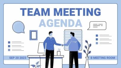 Slides Ilustrados para Agenda de Reunião de Equipe