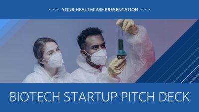 Azul e Marinho Moderno Slides de Pitch para Startup de Negócios em Biotecnologia