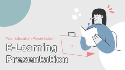 Grey Cute Illustrative E-Learning Slides