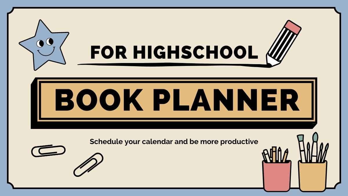 Retro High School Book Planner Slides - slide 1