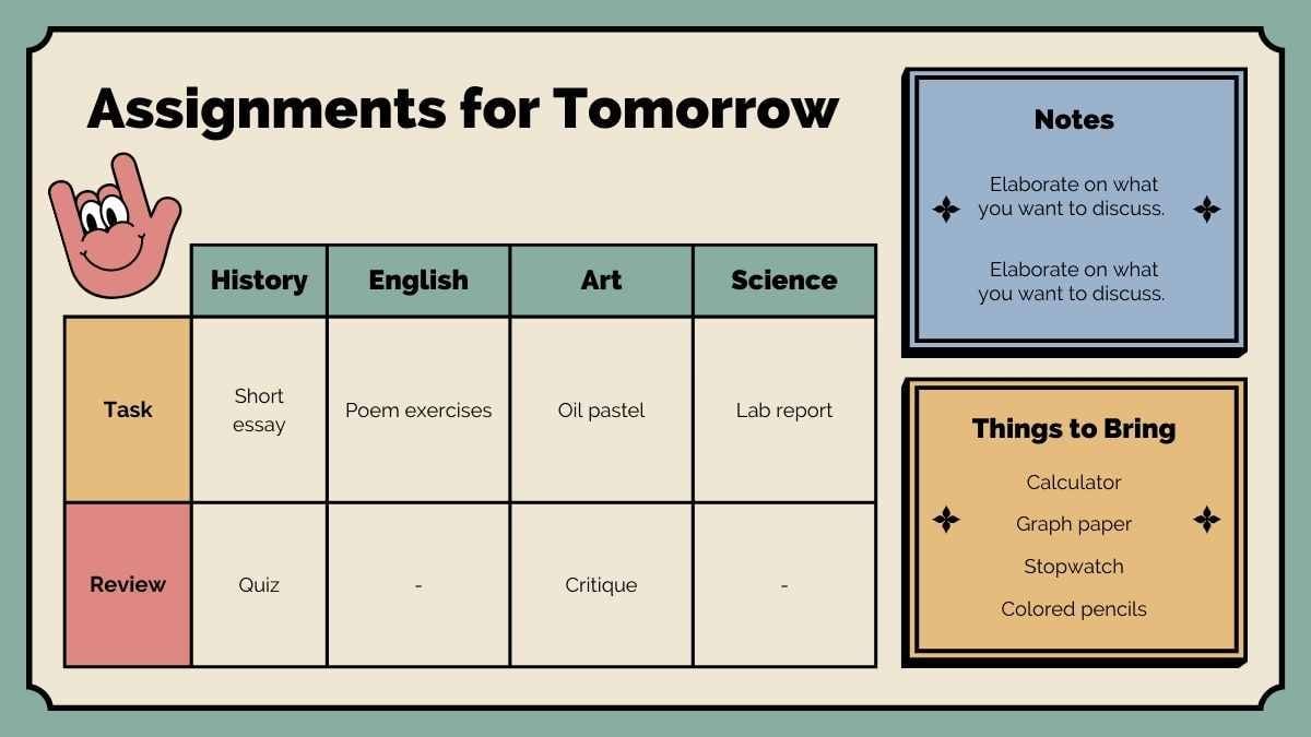 Retro High School Book Planner Slides - slide 10