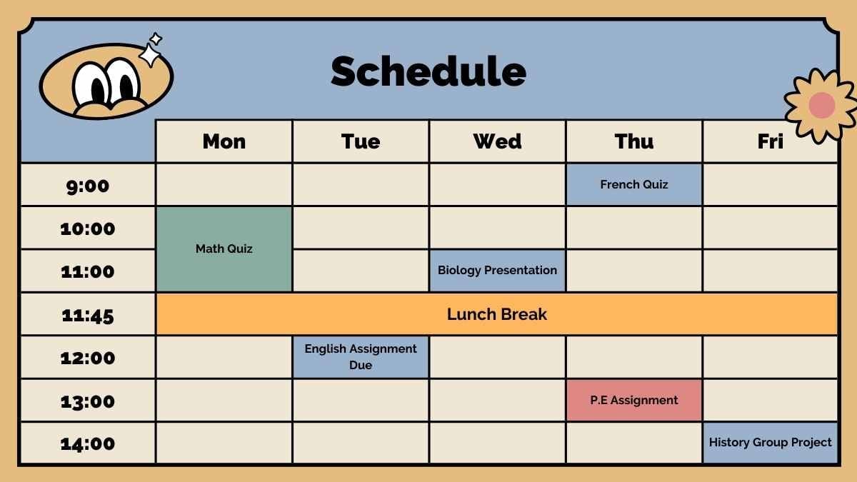 Retro High School Book Planner Slides - slide 12