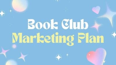 Plantillas de Marketing para Club de Lectura con Gradiente Azul y Pastel de Ensueño