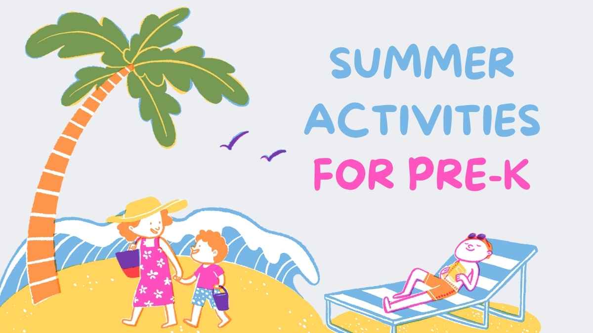 Actividades Ilustrativas de Verano para Pre-K en Plantillas - diapositiva 1