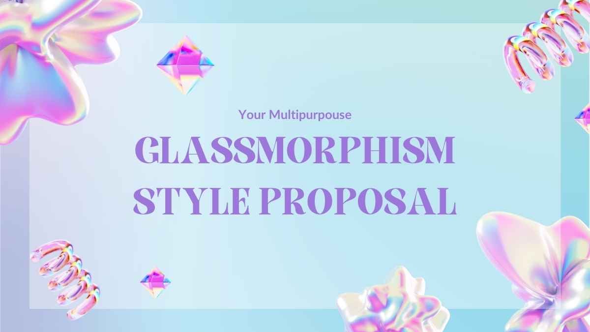 Slide Proposal Modern dengan Gaya Glassmorphism Biru dan Pink - slide 1