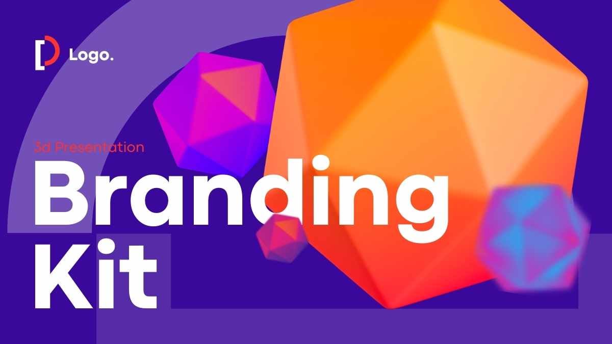 Kit de Apresentações Modernas de Branding 3D - deslizar 1