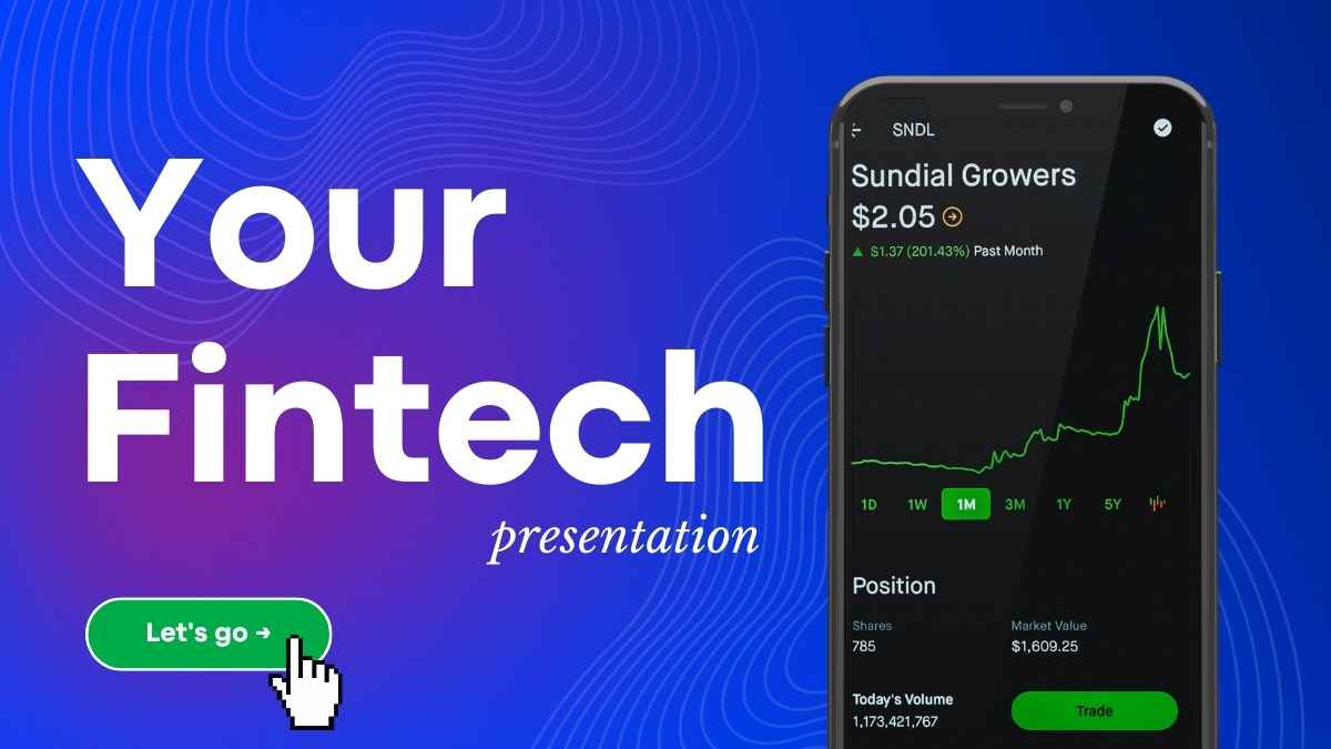 Slide Pitch Deck FinTech Bergradasi Biru Minimal yang Keren - slide 1