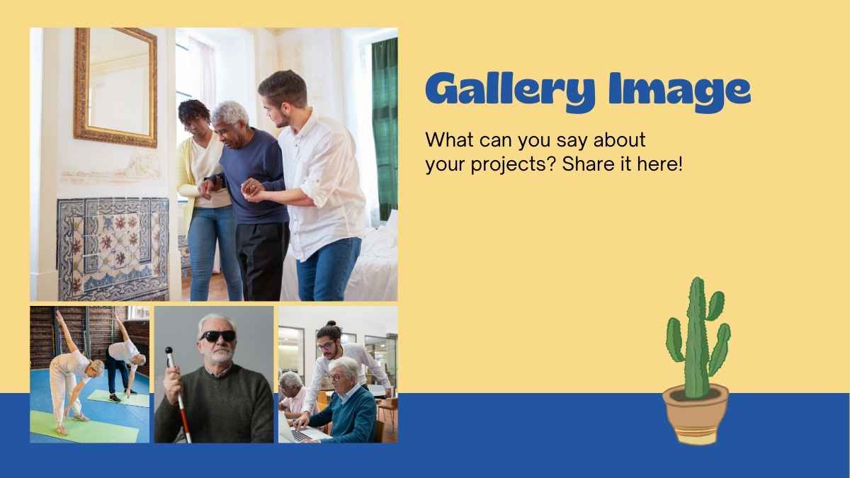 Blue and Yellow Assisted Living Center Pitch Slides - slide 9