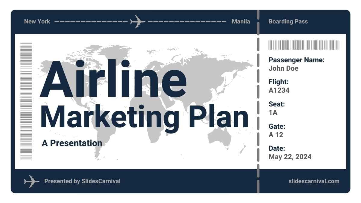 ミニマルな搭乗券 航空会社マーケティングプラン - slide 1