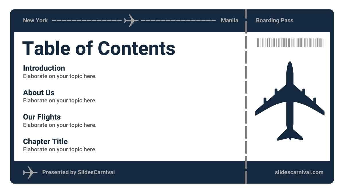 Minimal Boarding Pass Airline Marketing Plan - slide 2