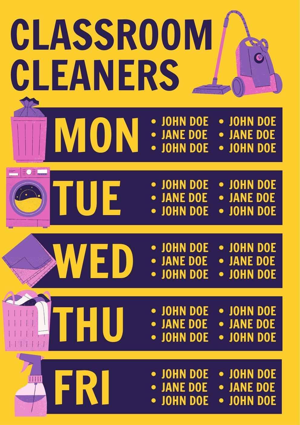 Bold Classroom Cleaners Poster Slides - diapositiva 2