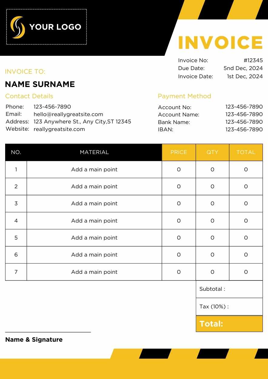 Bold Construction Invoice - slide 2