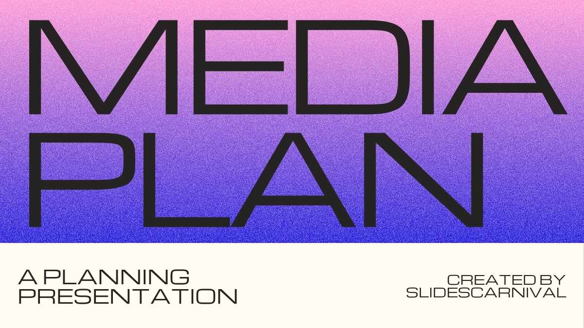 Bold Gradient Media Plan Slides - slide 1