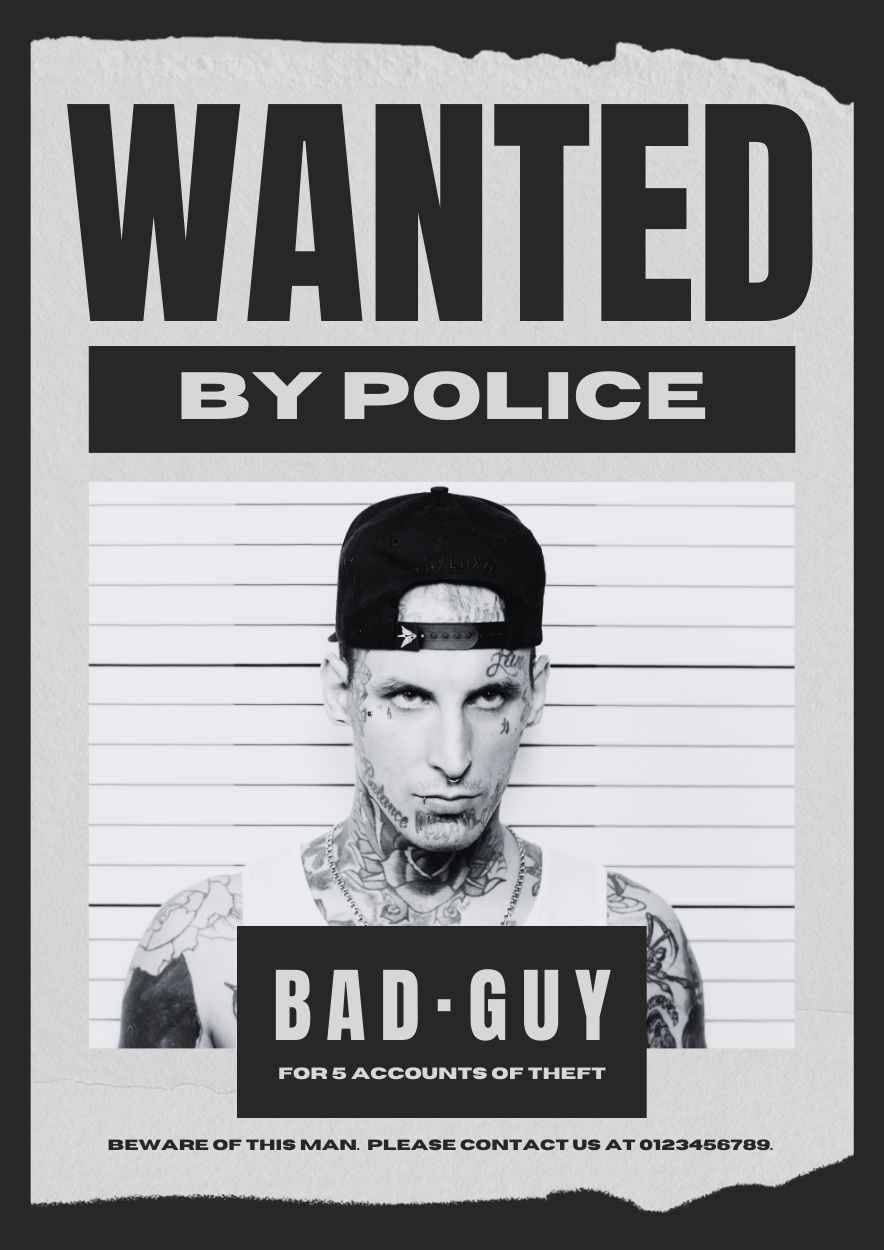 Bold Minimal Police Wanted Poster - slide 1