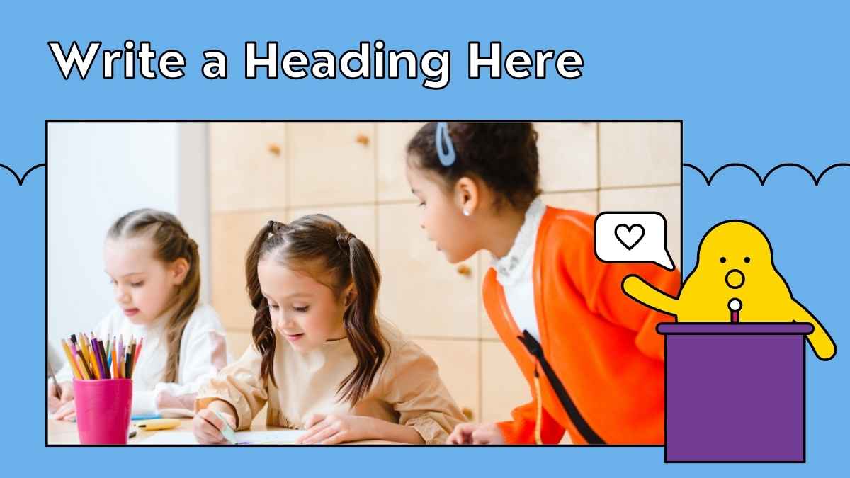 Bright and Vivid Colors Cute Characters Language School Newsletter Slides - slide 13