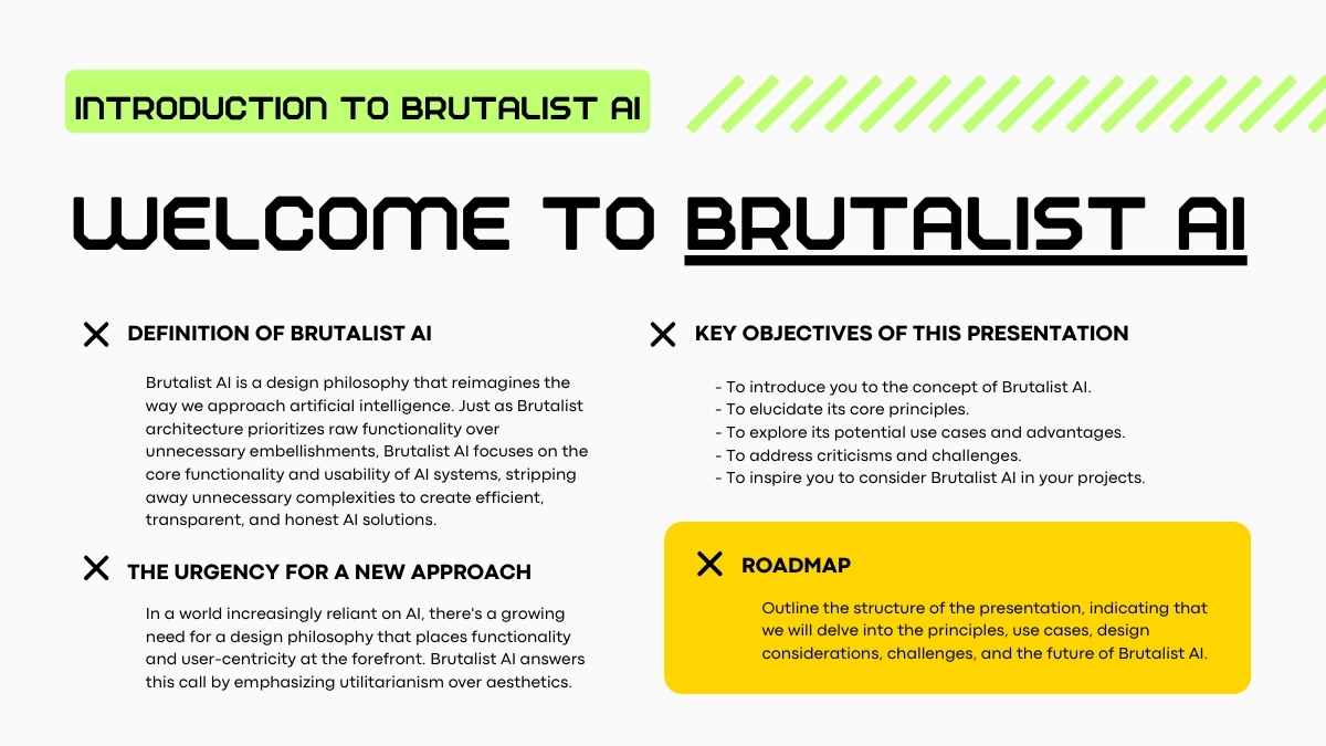 Brutalist Style AI Pitch Deck - slide 5