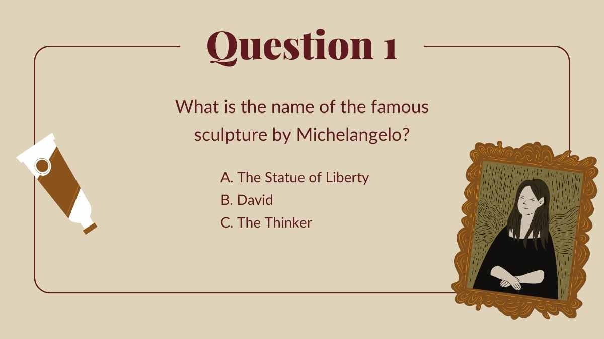 Maroon Art History Trivia Quiz Slides - slide 13