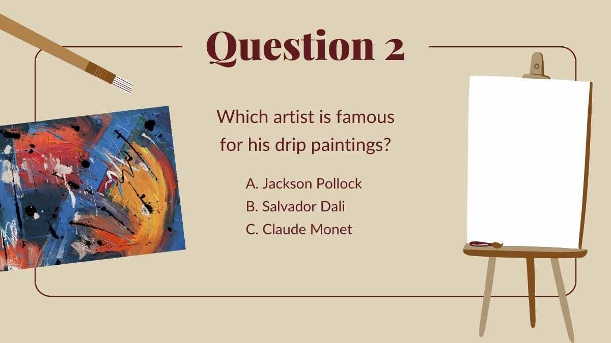 Maroon Art History Trivia Quiz Slides - slide 15