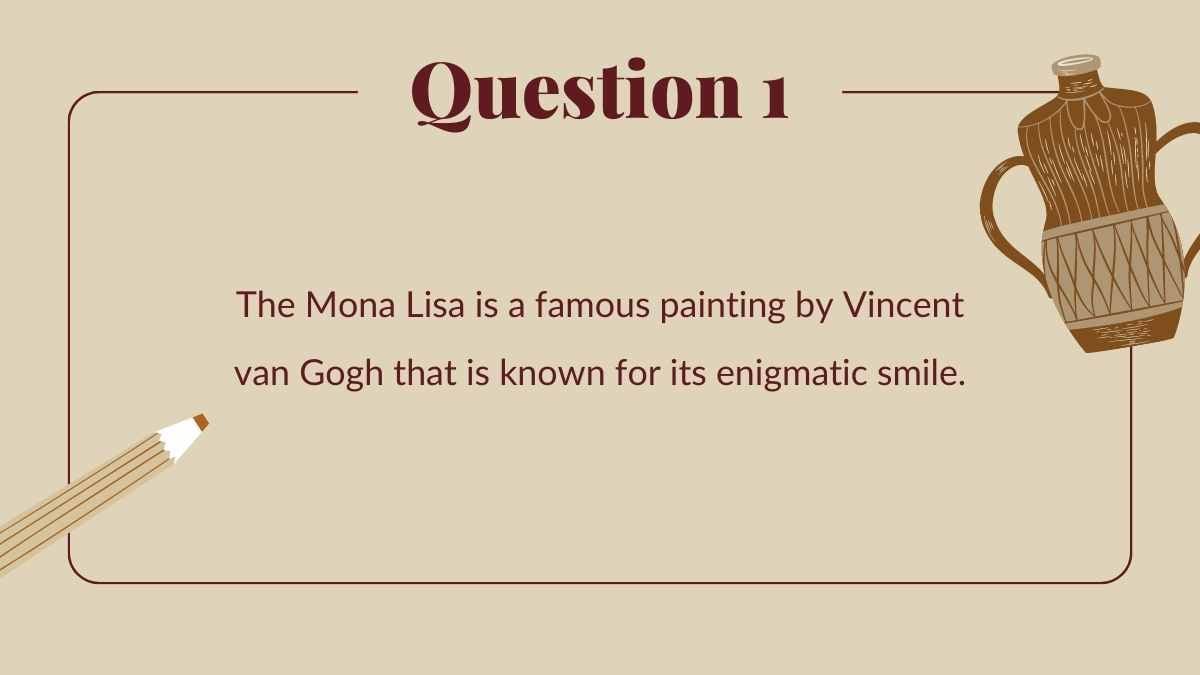 Maroon Art History Trivia Quiz Slides - slide 7