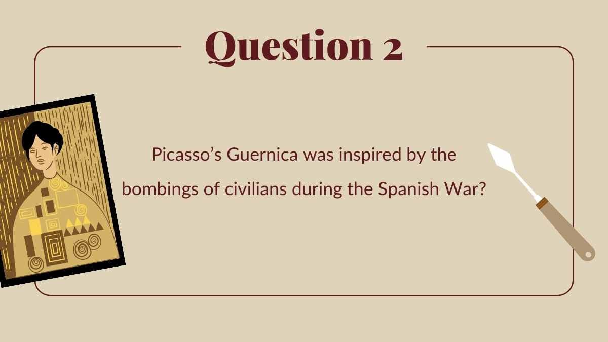 Maroon Art History Trivia Quiz Slides - slide 9