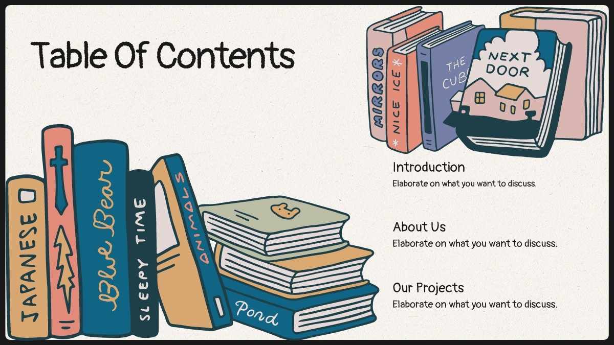 Cartoon Open Book Slides - slide 3