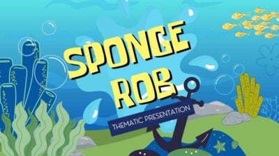 Cartoon Underwater Sponge Minitheme Slides