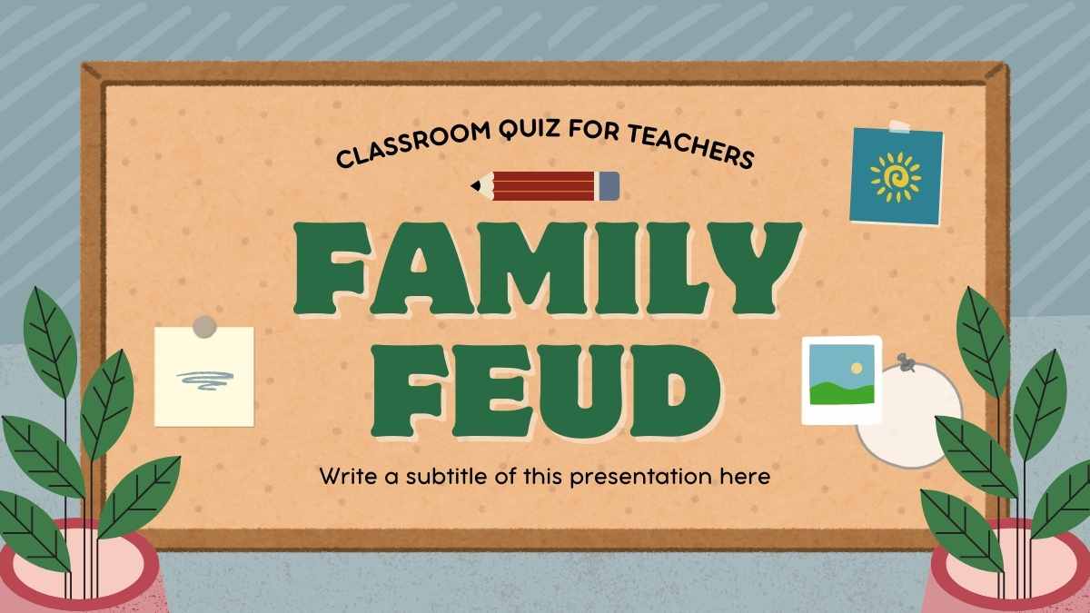 Chalkboard Family Feud Classroom Quiz for Teachers - slide 1