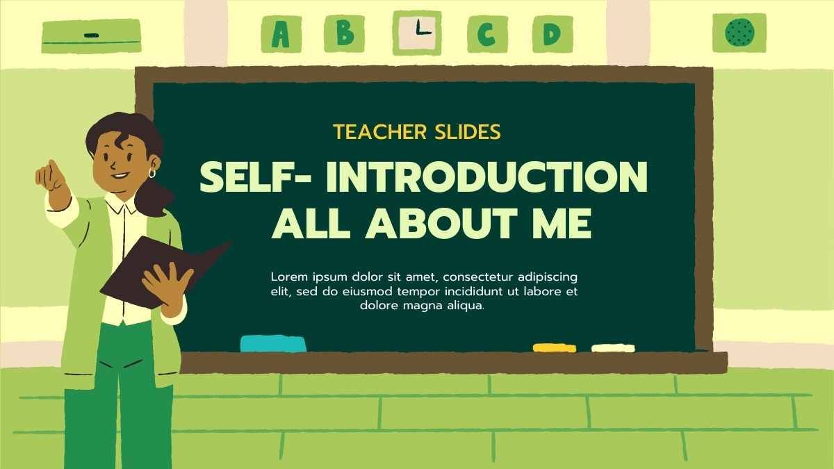 Chalkboard Teacher Self Introduction All About Me Teacher Slides - diapositiva 1