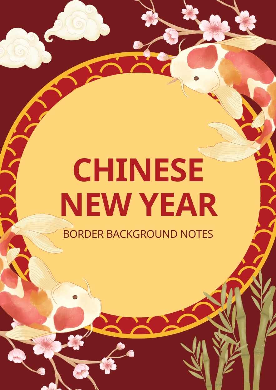 Chinese New Year Border Background Notes - slide 1