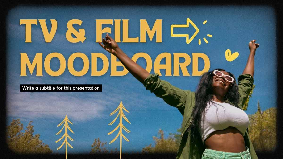 Plantillas de Moodboard Cinematográfico para TV y Cine con Doodles - diapositiva 1