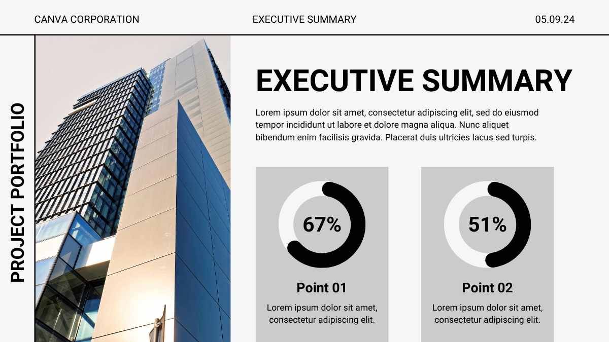 Clean Minimal Project Portfolio Executive Summary Slides - slide 2