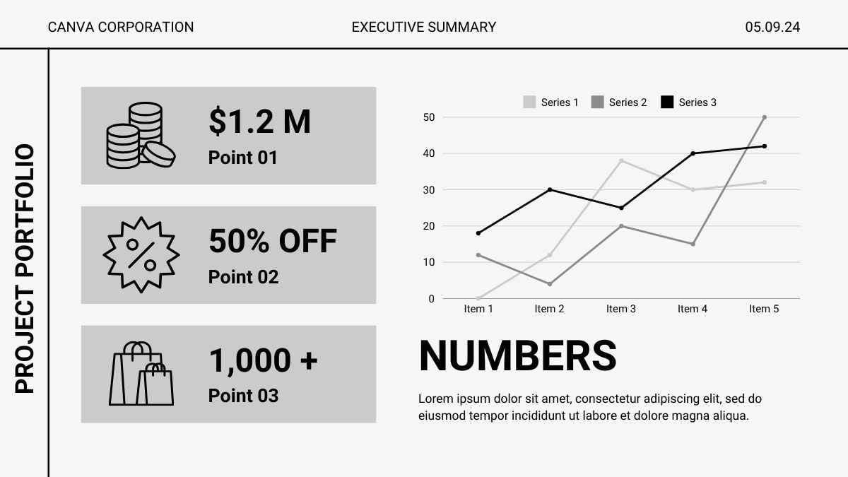 Clean Minimal Project Portfolio Executive Summary Slides - slide 6