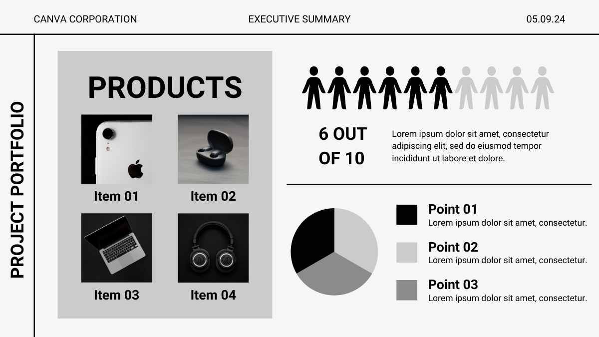 Clean Minimal Project Portfolio Executive Summary Slides - slide 6