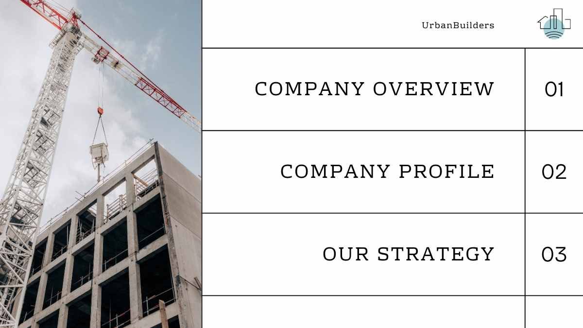 Clean Minimal Urban Construction Company Slides - slide 2