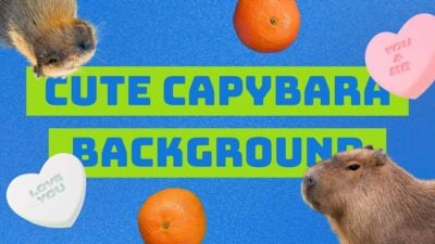 Collage Cute Capybara Background Slides