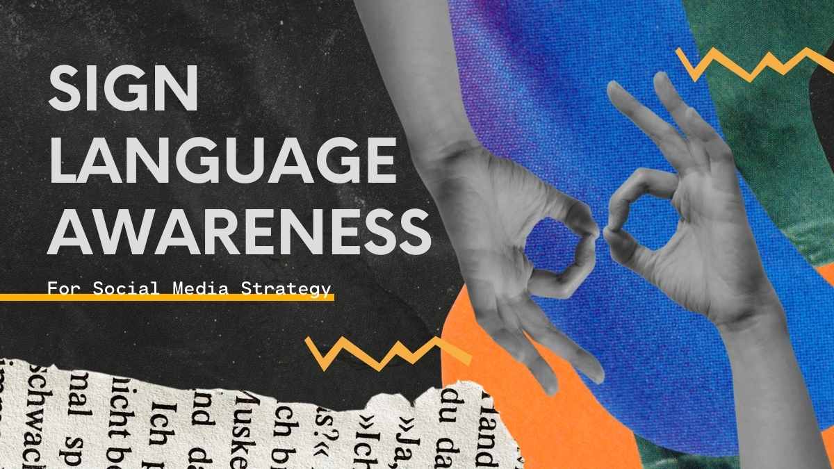 Collage Sign Language Awareness Social Media Strategy Slides - slide 1