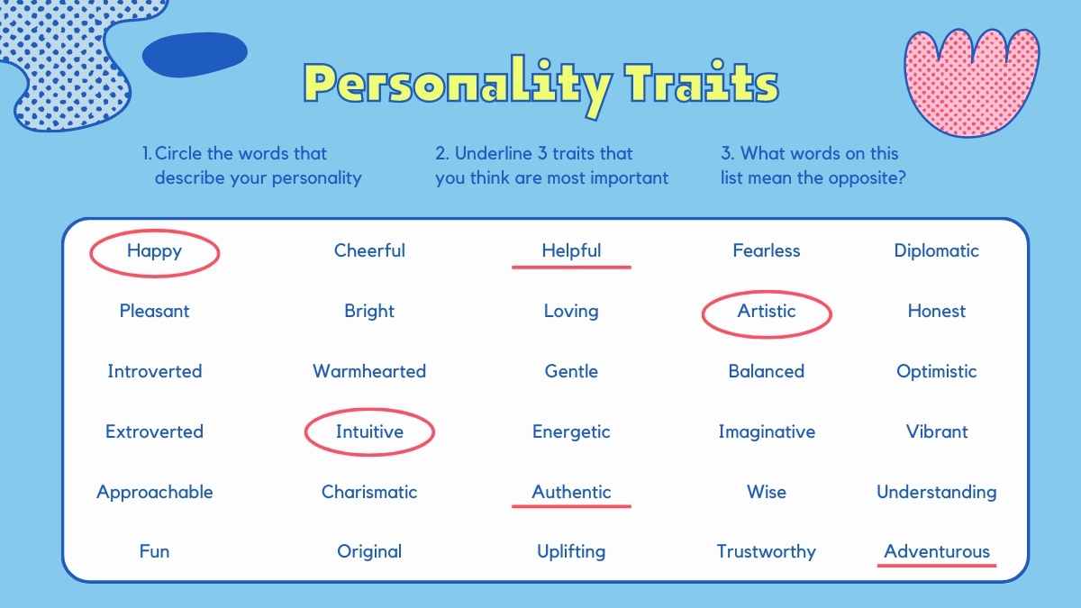 Apresentação de Questionário Interativo de Personalidade Abstrato - deslizar 13