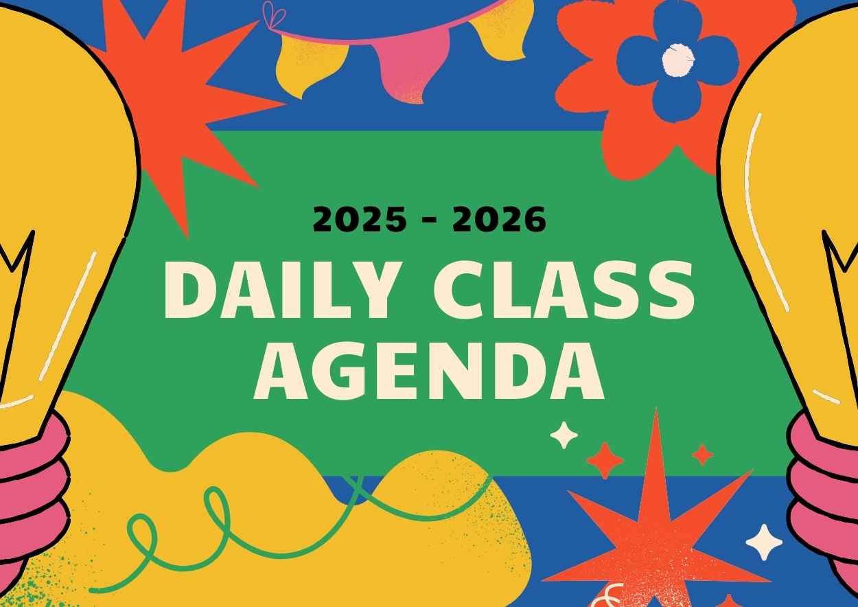 Colorful Daily Class Agenda - slide 1