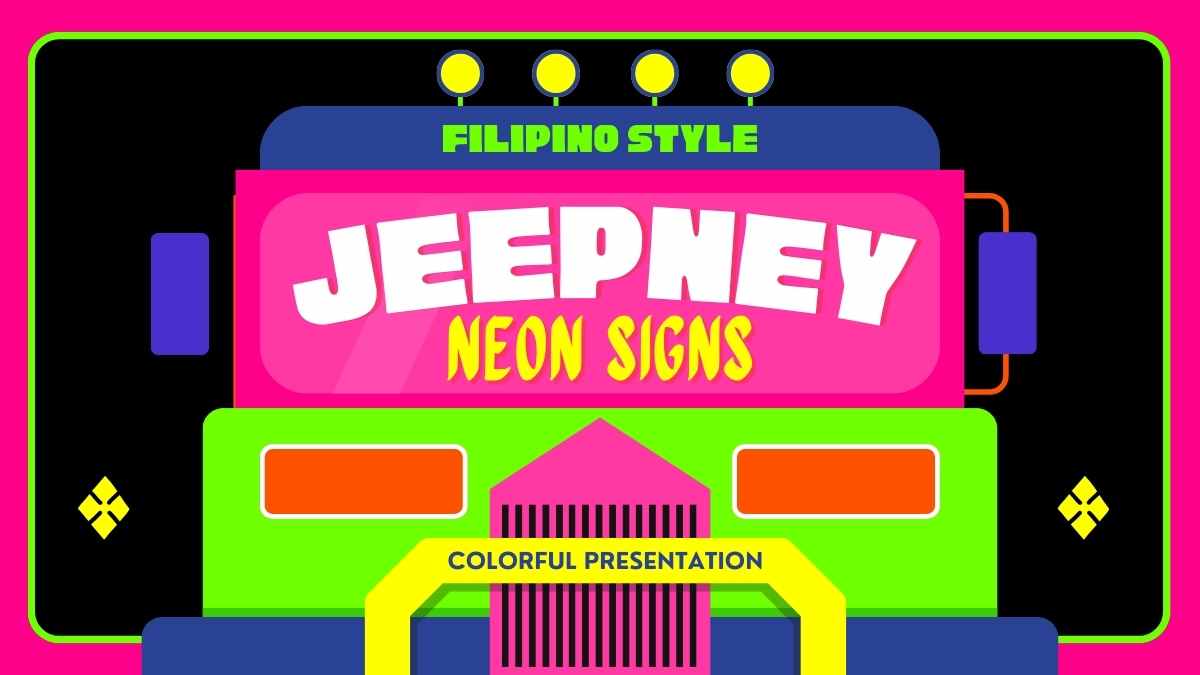 Colorful Jeepney Neon Signs Slides - slide 1