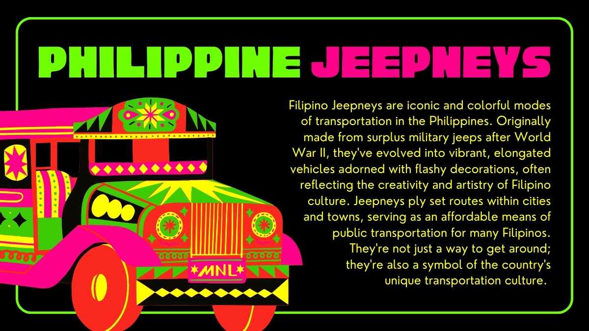 Colorful Jeepney Neon Signs Slides - slide 4