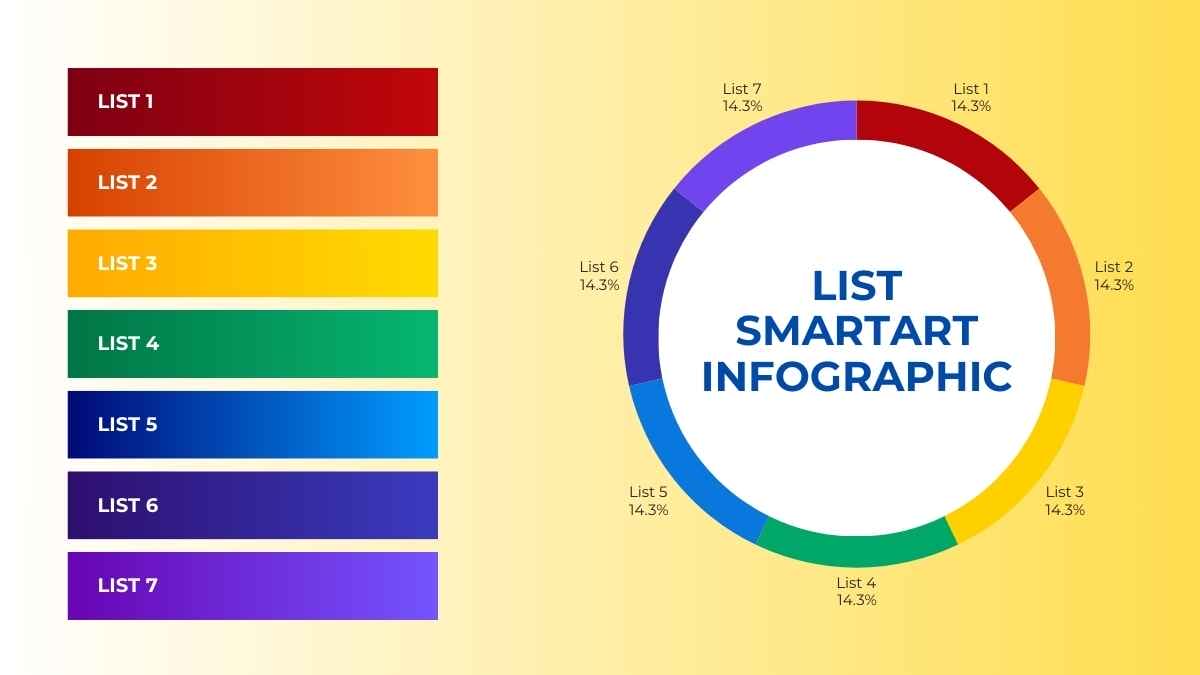 Colorful List SmartArt Infographic - slide 1