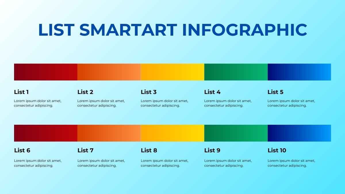 Colorful List SmartArt Infographic - slide 3