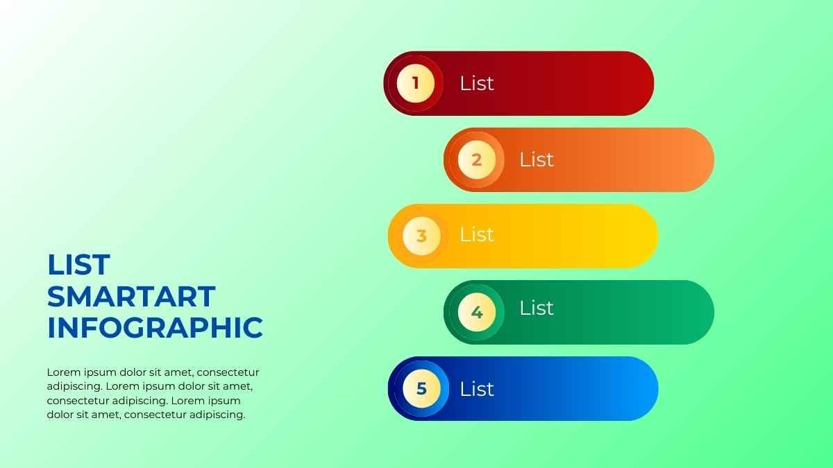 Colorful List SmartArt Infographic - slide 4