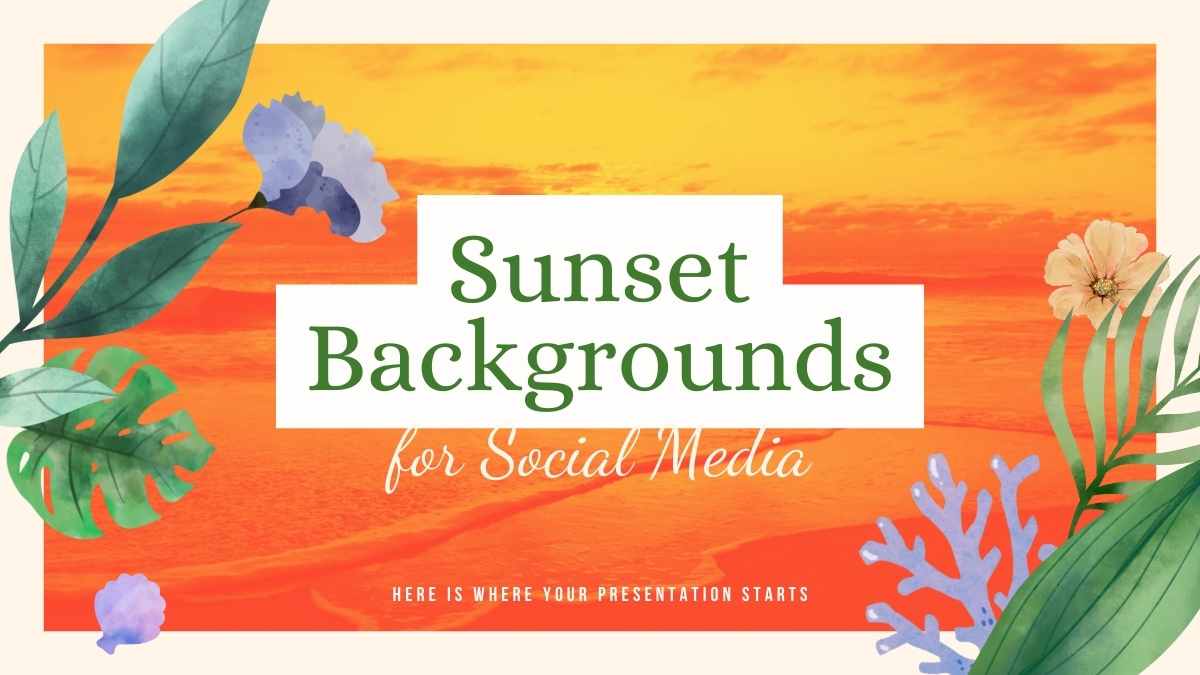 Colorful Sunset Backgrounds for Social Media Slides - slide 1