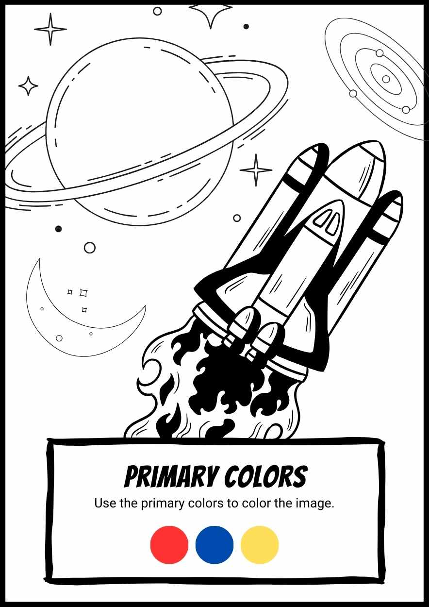 Coloring Worksheet using Primary Colors - slide 1