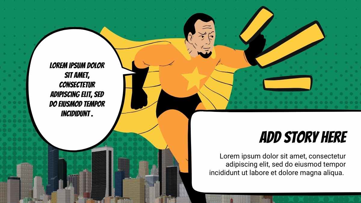 Slide Cerita Mini Pahlawan Super dalam Gaya Komik - slide 11