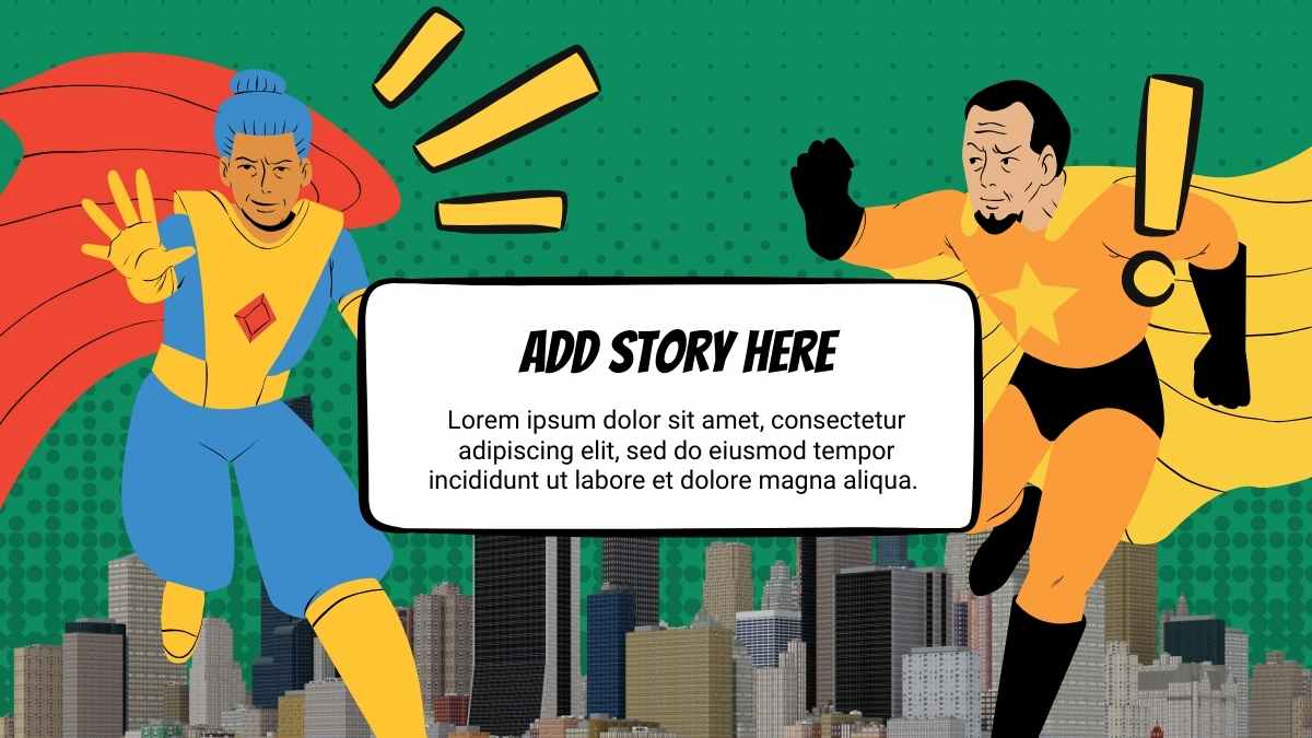 Comic Mini Super Heroes Storybook Slides - slide 14