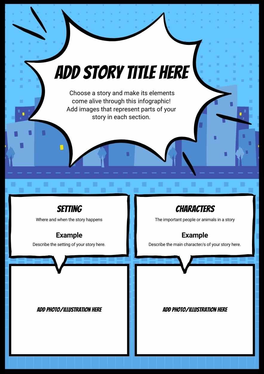 Comic Style Elements of a Story Infographic - slide 2