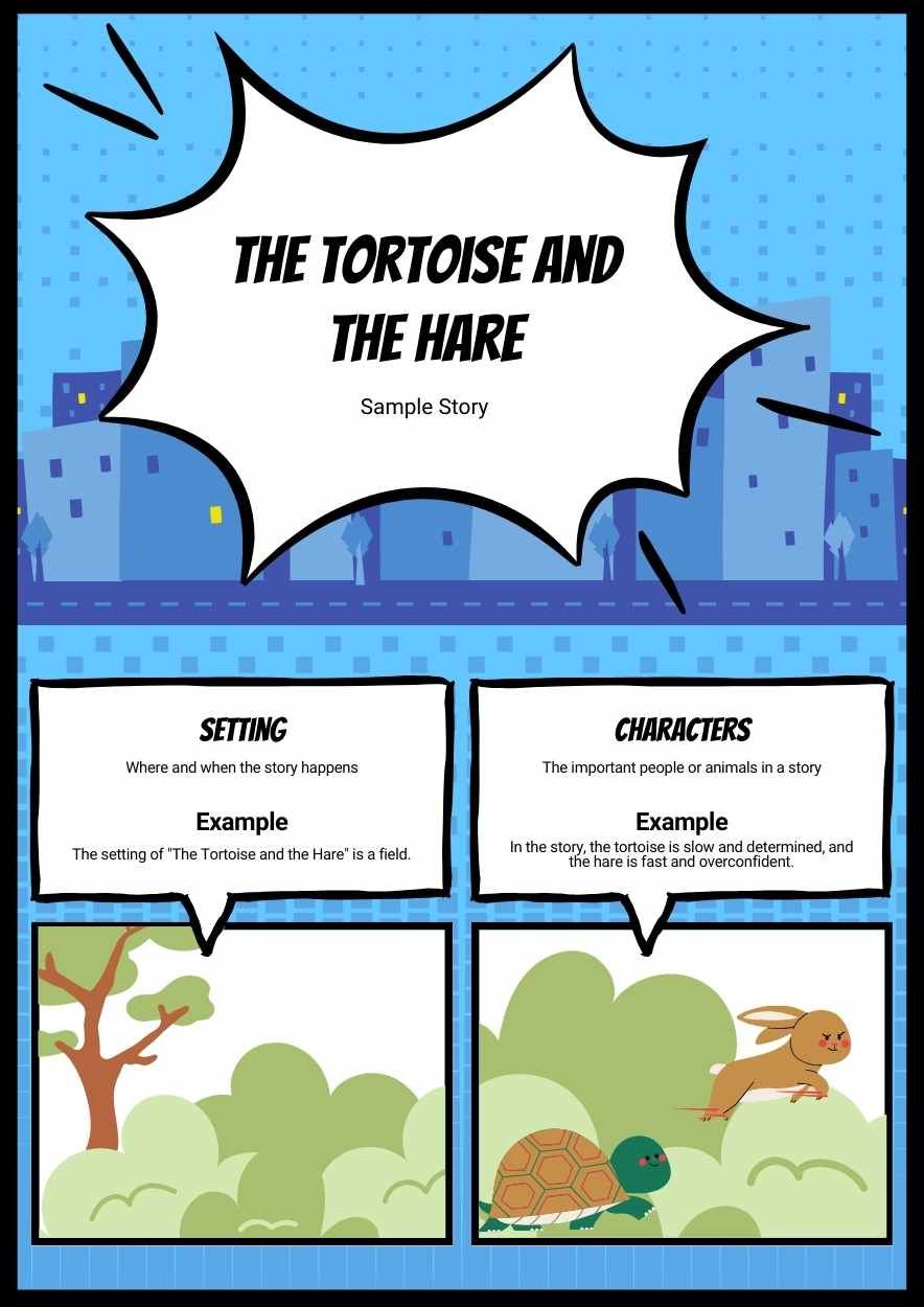 Comic Style Elements of a Story Infographic - slide 3